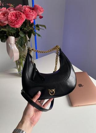 Женская сумка pinko mini brioche bag hobo black3 фото