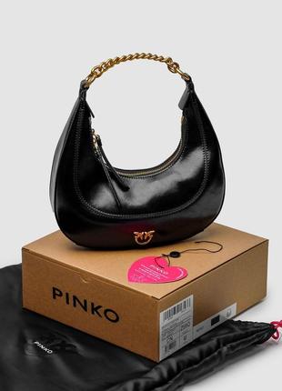 Женская сумка pinko mini brioche bag hobo black4 фото