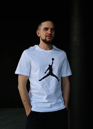 Мужская футболка jordan 🔥 белый / черный цвет