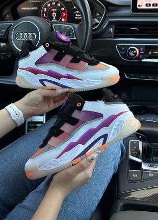 2 кольори🌈 женские кроссовки в стиле adidas niteball адидас / демисезонные / весенние, летние, осенние / кожа / белые, черные