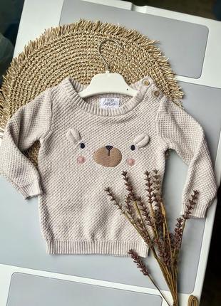 Светрик вязаный, кофта, свитер с мишкой