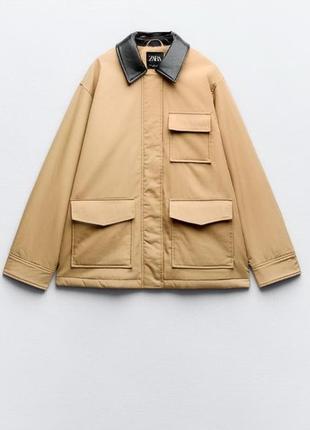 Zara комбинированная  куртка