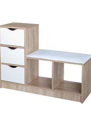 Полка для обуви furnigraid оп6 сонома, белая 74х97х32