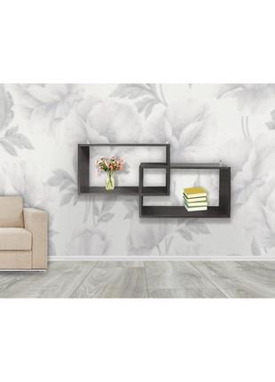 Книжная полка furnigrade кп2 графит 50х100х20