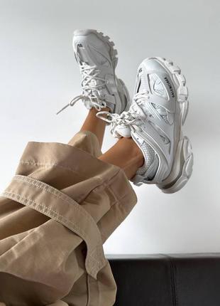 8 цветов🌈 женские кроссовки в стиле balenciaga track / демисезонные / летние, осенние / кожа, текстиль / белые, серые, бежевые, розовые, черные
