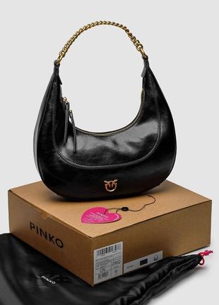 Женская сумка pinko classic brioche bag hobo black1 фото