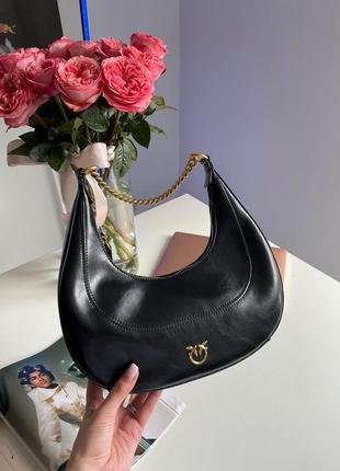 Женская сумка pinko classic brioche bag hobo black7 фото