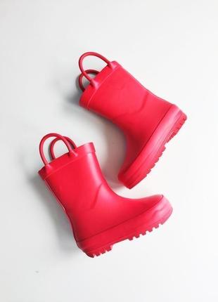 Нові червоні дитячі гумові чоботи mothercare2 фото