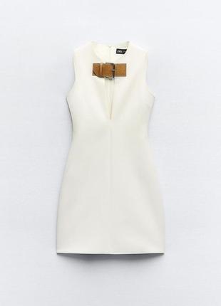 Zara нова коротка біла сукня плаття з пряжкою платье