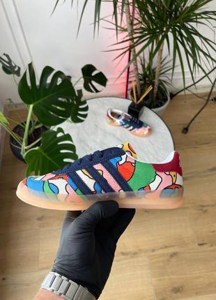 Женские кроссовки sean wotherspoon × adidas gazelle indoor corduroy ecru tint shadow navy ig2849
