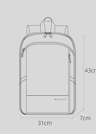 Школьный рюкзак bange 77115 черный5 фото