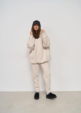 🌟 теплий флісовий жіночий костюм з oversize худі