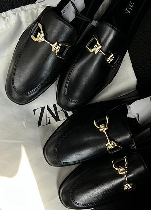 Кожаные лоферы туфли zara 36 37 38 39 40