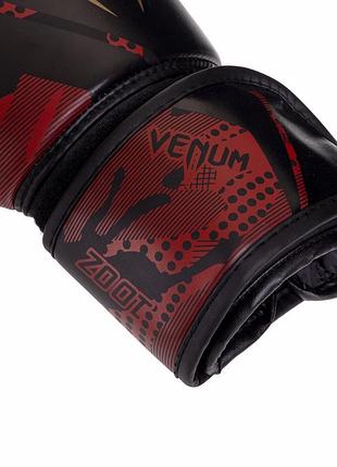 Перчатки боксерские на липучке zelart (8,10,12 oz) полиуретан bo-3397 красный камуфляж