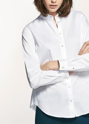 Красива бавовняна сорочка білого кольору massimo dutti made in romania з биркою