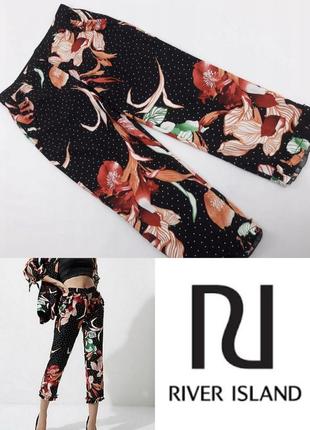Стильні укорочені штани river island принт квіти етикетка