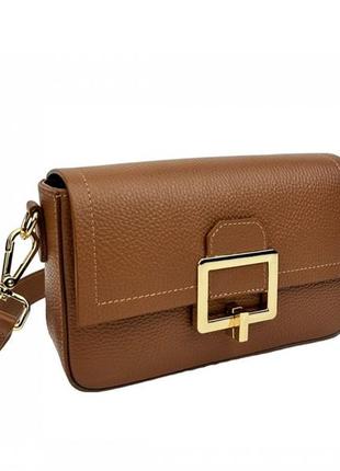 Сумочка італія шкіряна через плече крос-боді коричнева 71025c
