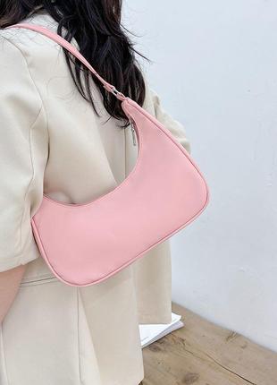 Сумочка багет розовая новая стильная модная3 фото