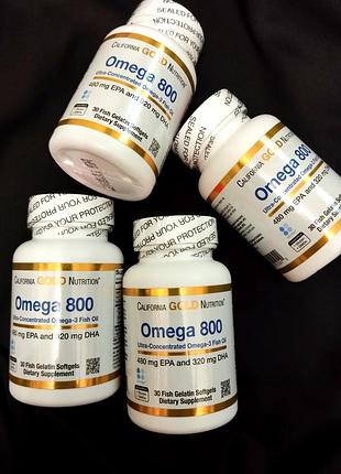 California gold nutrition омега-800, ультраконцентрированный рыбий жир из омега-3, форма триглицеридов kd-pur, 1000 мг, 30 капсул из рыбьего желатина