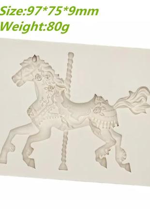 Молд силіконовий кінь 97 на 75 мм сірий