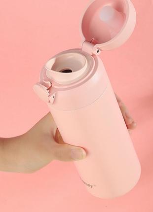 Термос металлический 280 мл термокружка из нержавеющей стали до 12 часов розовый ep