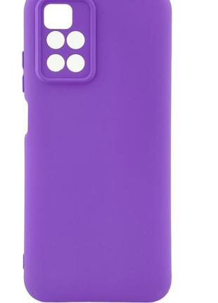 Чехол silicone case box для xiaomi redmi 10 2022 бампер с микрофиброй сиреневый