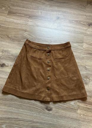 Короткая юбочка zara под замш