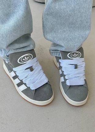 Adidas campus 00s grey женские кроссовки адидас кампус серые3 фото
