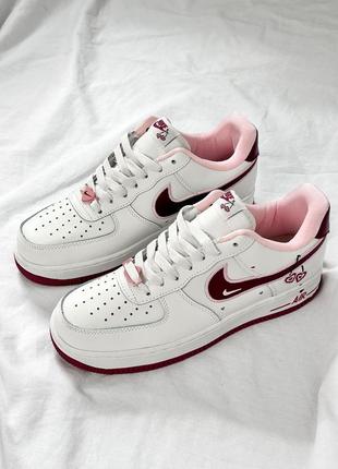 Трендовые женские кроссовки nike for air force 1 low valentine’s day белые