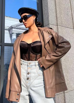 Куртка косуха оверсайз удлиненная