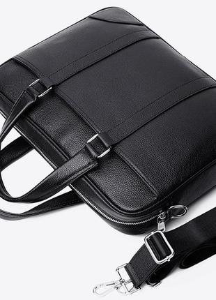 Мужской кожаный деловой портфель для документов, сумка офисная из натуральной кожи6 фото