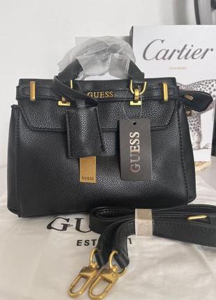 Жіноча сумочка в стилі guess, чорна, крос-боді