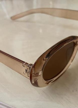 Солнцезащитные очки женские овальные очки ретро очки бежевые очки