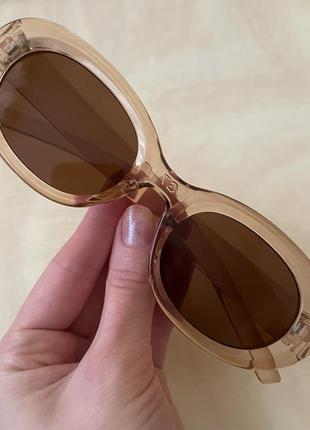 Солнцезащитные очки женские овальные очки ретро очки бежевые очки