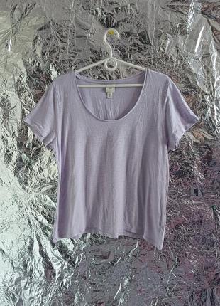 Лиловая базовая футболка h&m