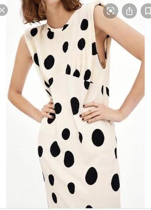 Плаття плісе в горох з плечиками zara