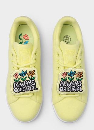 Желтые лимонные кроссовки кеды adidas stan smith