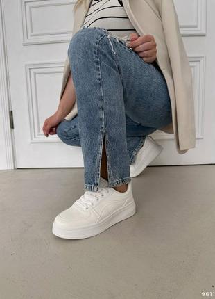 Женские кожаные, белые, стильные и качественные кроссовки. от 38 до 41 гг. 9611 мм6 фото