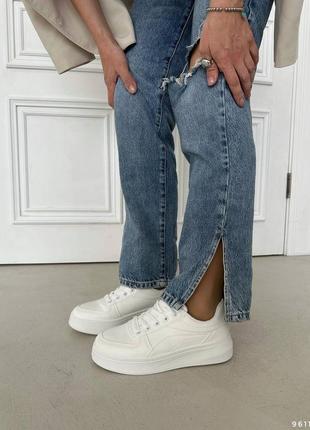 Женские кожаные, белые, стильные и качественные кроссовки. от 38 до 41 гг. 9611 мм10 фото