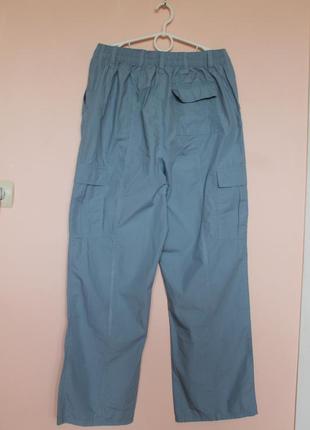 Блакитні легенькі бавовняні брюки з накладними карманами, брючки, спортивні штани 48-50 р.4 фото