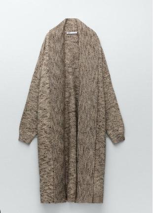 Теплий в'язаний кардиган оверсайз з вовною, альпакою zara,p. s(m-l)