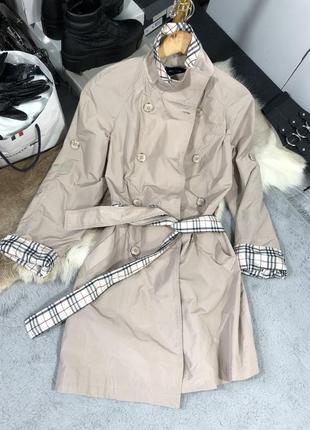Элегантный качественный тренч motivi бежевый тренч плащ в стиле burberry
