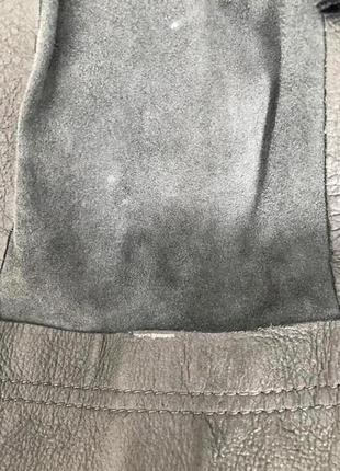 Крутые стильные шорты из мягчайшей кожи цвета хаки/серый, размер s4 фото