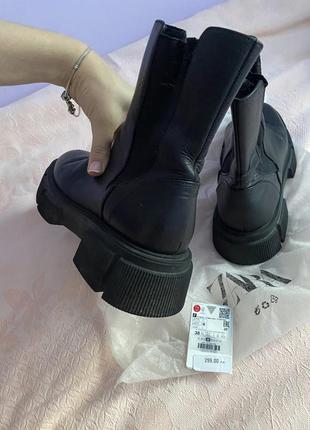 Ботинки зара zara челси кожаные ботинки