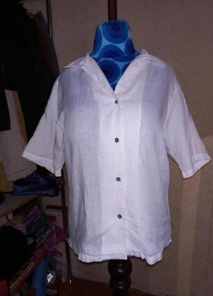 Белоснежная льняная рубашка max mara1 фото