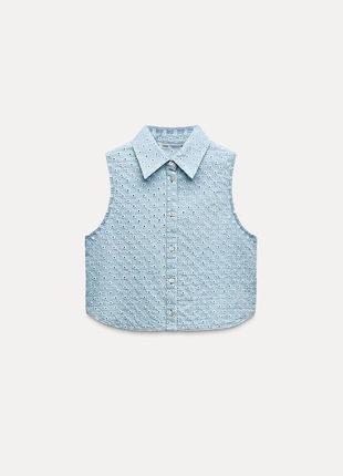 Варений блакитний топ zara new