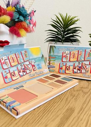 Оригинал thebalm voyage gold coast face palette палетка для макияжа тени румяна хайлайтер