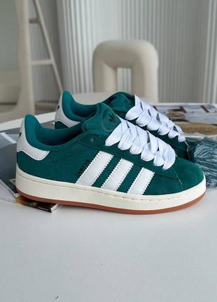Замшевые кроссовки adidas campus green