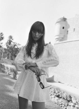 Рубашка женская белая кружевная zara new