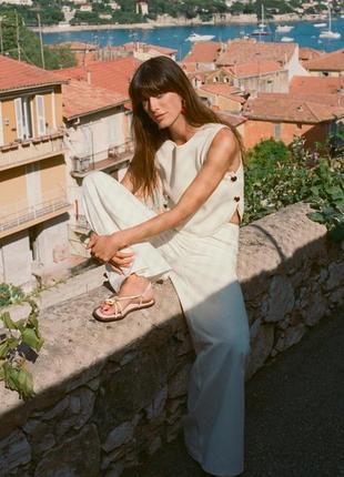 Бежевый топ с пуговицами zara new
